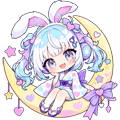 なおぴょん🌟🎧月に座ってお月見うさちゃん🐰配布中😁