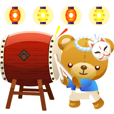 お祭りクマ太鼓