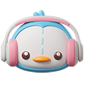ぷっくりヘッドホンペンギン(アニメ)