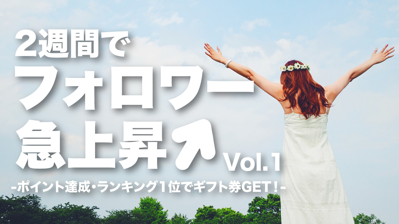 2週間でフォロワー急上昇↑Vol.1