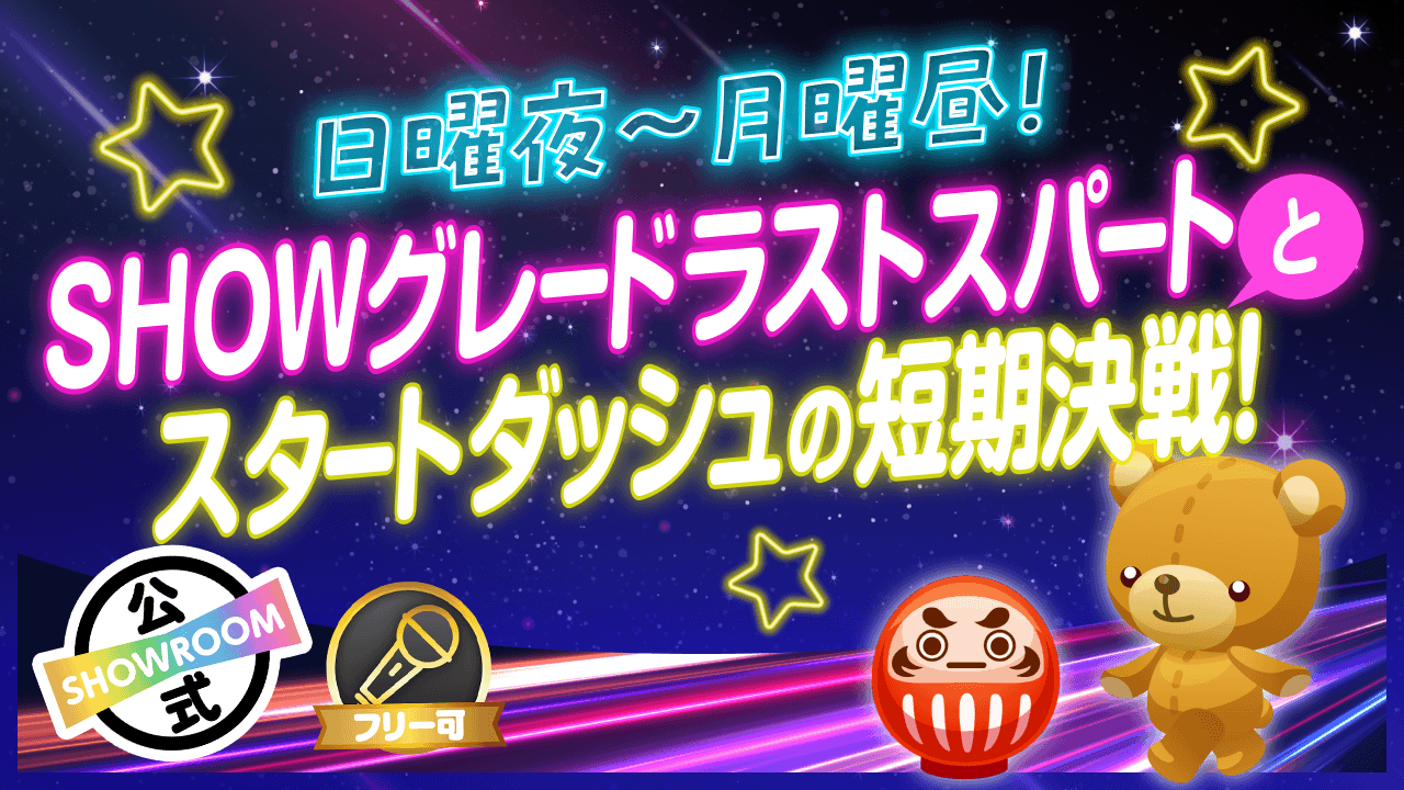 日曜夜〜月曜昼！SHOWグレードラストスパートとスタートダッシュの短期決戦！Vol.55