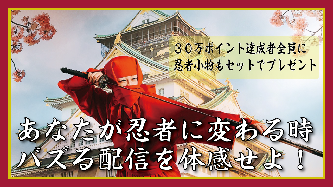 忍者に大変身！映(バ)えること間違いなしの忍者コスチュームゲット！