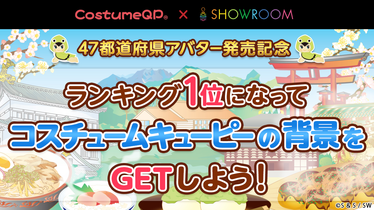 1位になってご当地コスチュームキューピーの背景をGETしよう♪