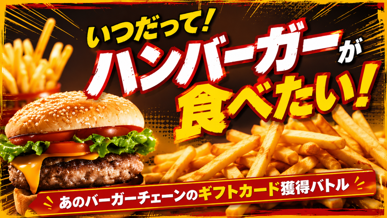 いつだってハンバーガーが食べたい！－あのバーガーチェーンのギフトカード獲得バトル－第3弾