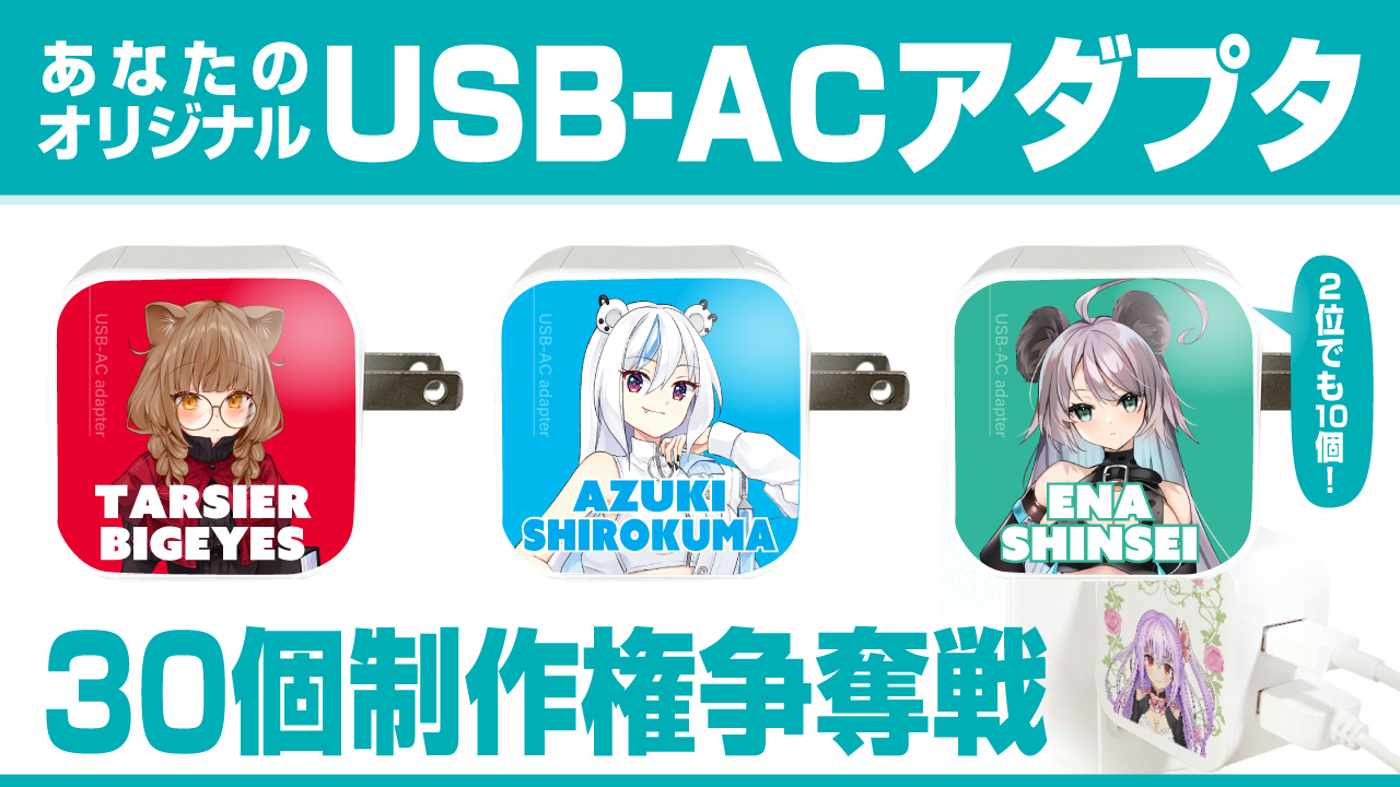 あなたのオリジナル『USB-ACアダプタ』30個制作権争奪戦