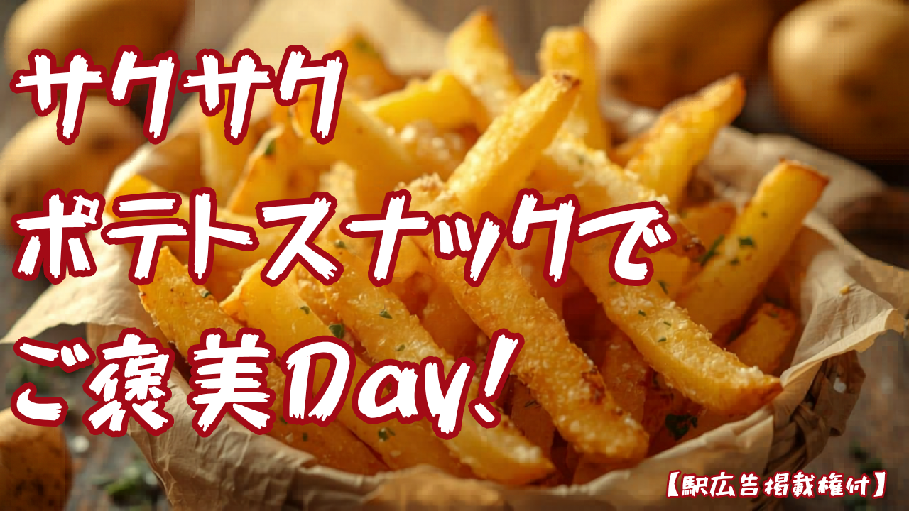 【駅広告掲載権付】サクサク♪ポテトスナックでご褒美Day!