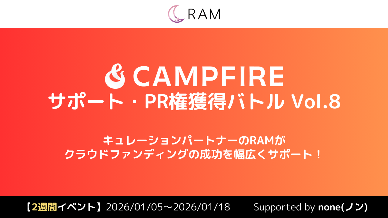 RAMによる、クラウドファンディングサポート権獲得バトル Vol.8