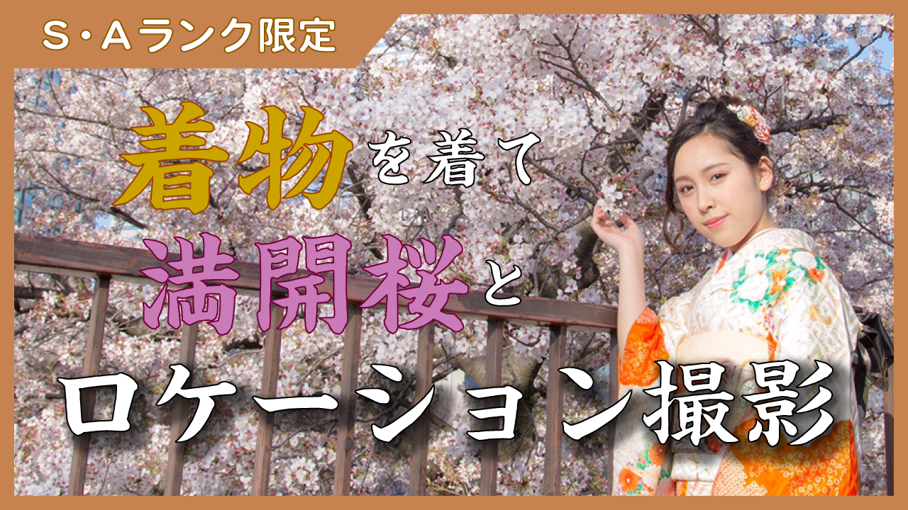 着物姿で桜とロケーション撮影【S・Aランク限定】