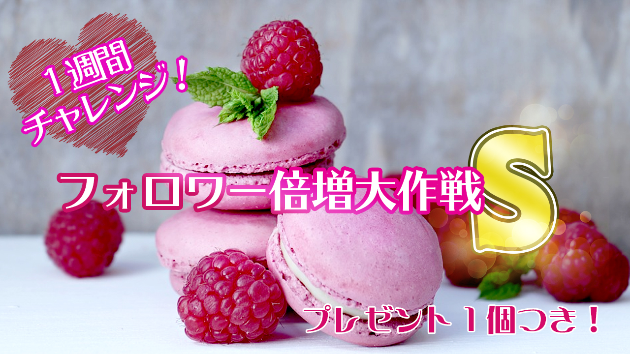 １週間チャレンジ！フォロワー倍増大作戦S！(プレゼント付き)