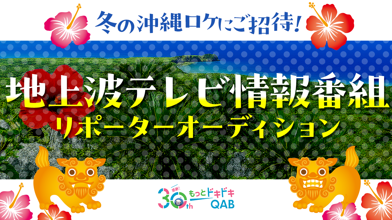 冬の沖縄ロケにご招待!地上波テレビ情報番組リポーターオーディション!