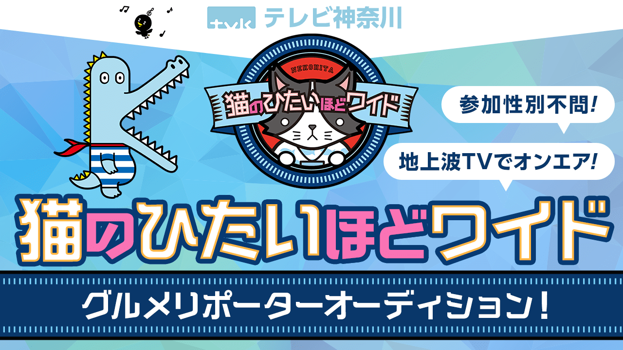 tvkテレビ神奈川「猫のひたいほどワイド」グルメリポーターオーディション!