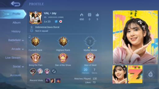 Mobile Legends Bang Bang - Profile - SHOWROOM
