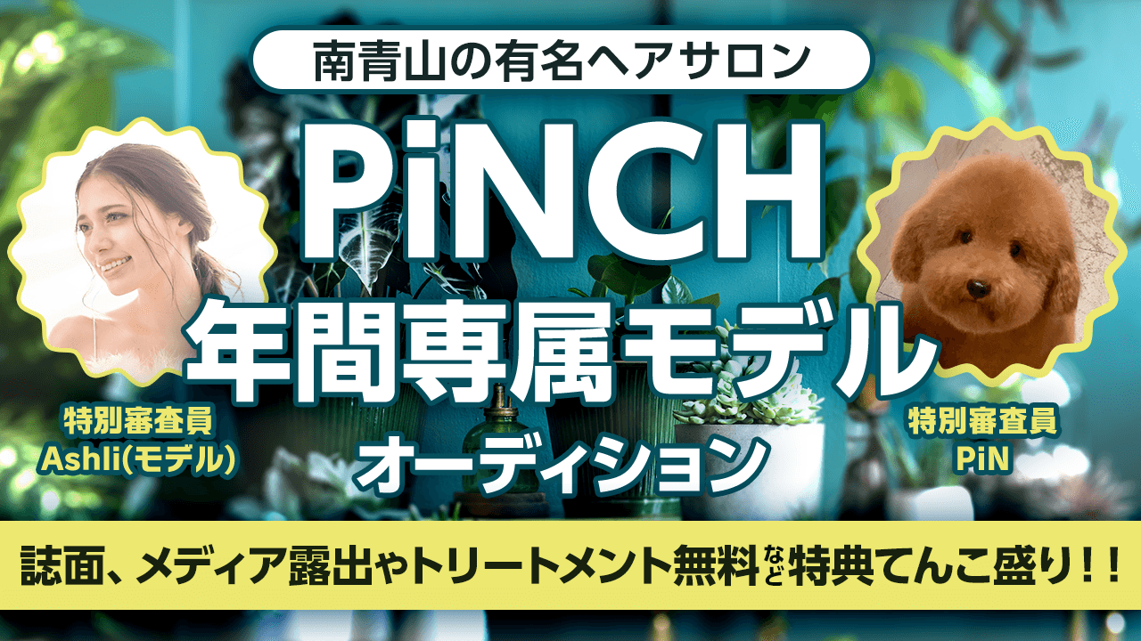 南青山の有名ヘアサロンPiNCHの年間専属モデルオーディション!!