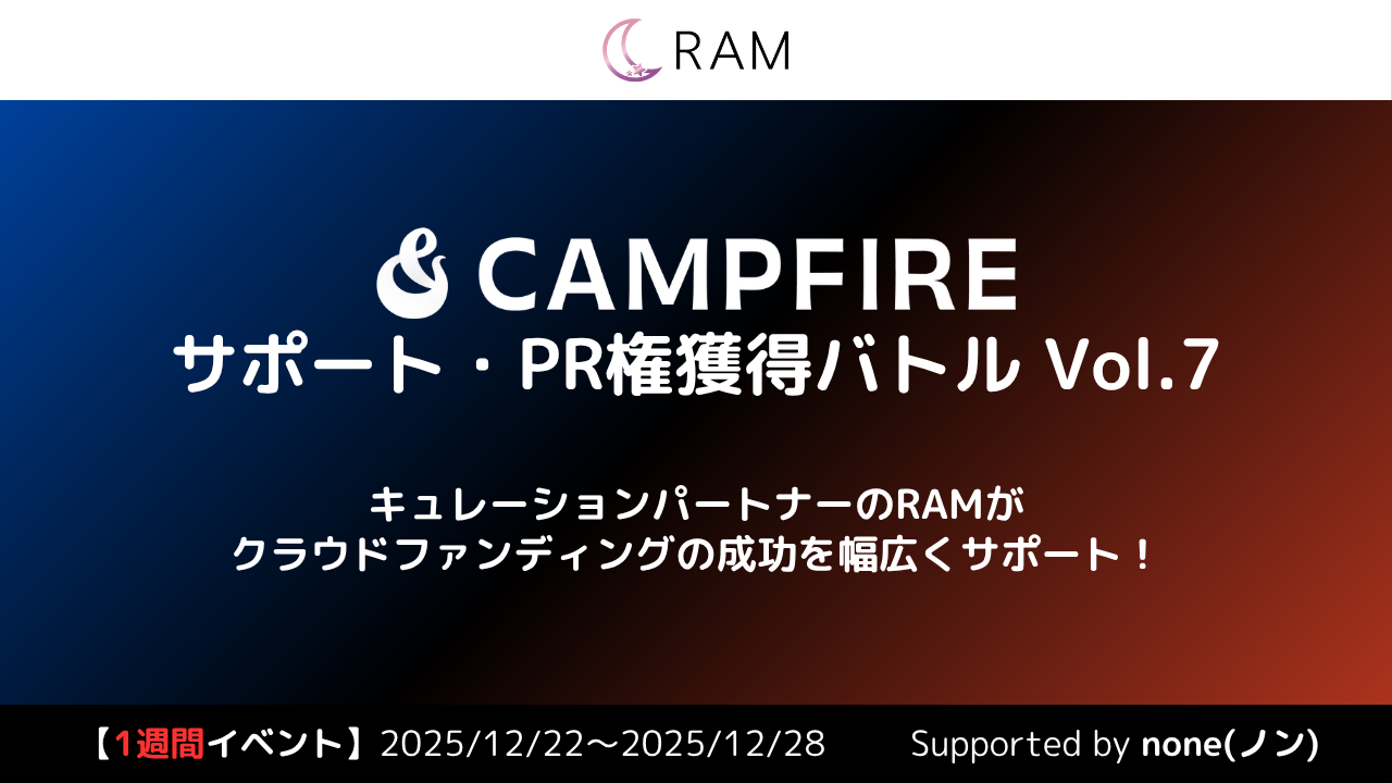 RAMによる、クラウドファンディングサポート権獲得バトル Vol.7