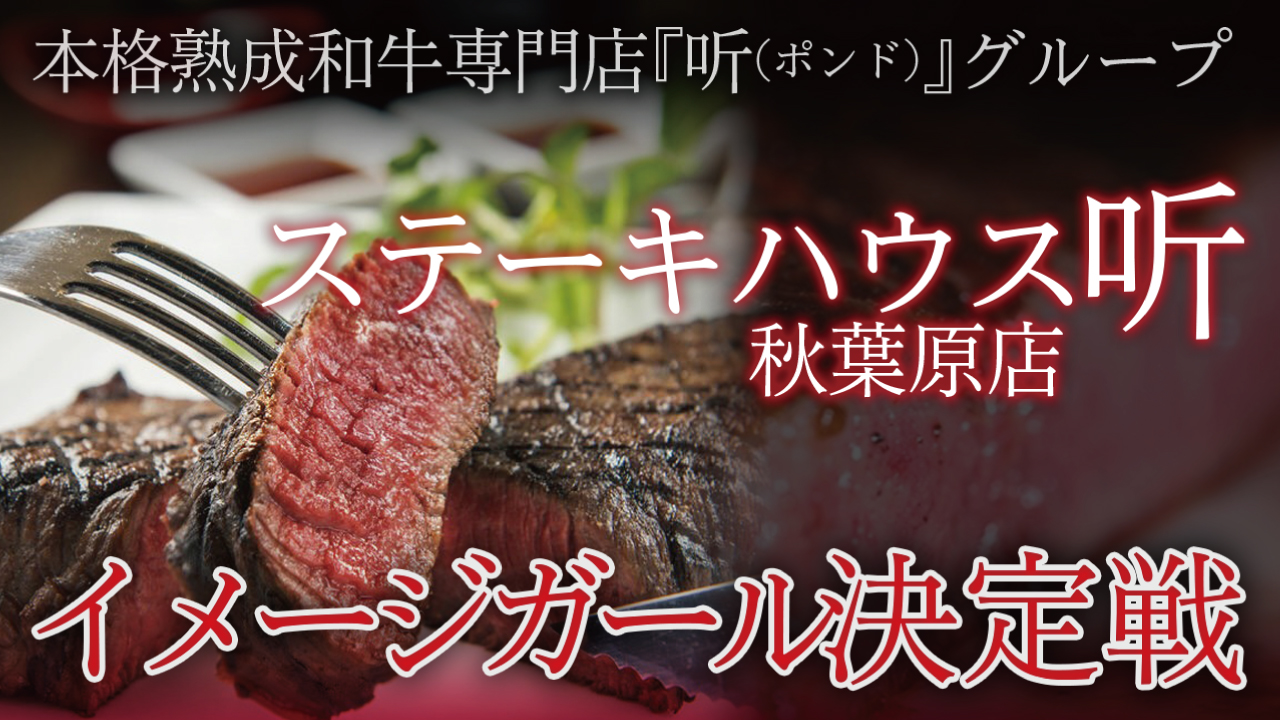 本格熟成和牛専門店『ステーキハウス 听(ポンド)秋葉原店』イメージガール定戦!